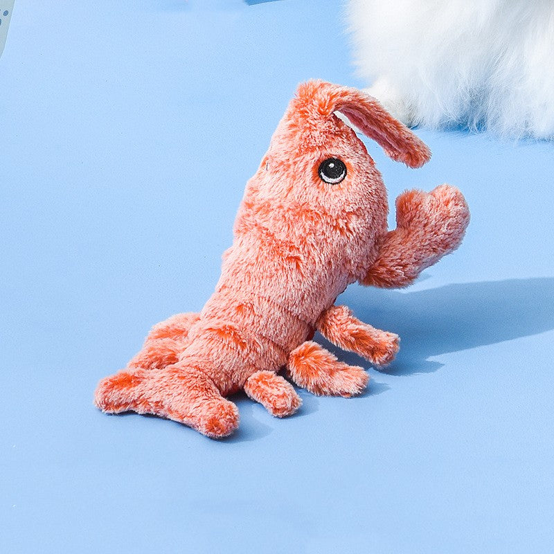 Giocattolo per Animali Domestici Gamberetto Elettrico Saltellante Ricarica USB Simulazione Aragosta Divertente Gatto Peluche Giocattolo per Animali Domestici