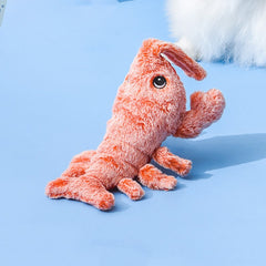 Giocattolo per Animali Domestici Gamberetto Elettrico Saltellante Ricarica USB Simulazione Aragosta Divertente Gatto Peluche Giocattolo per Animali Domestici