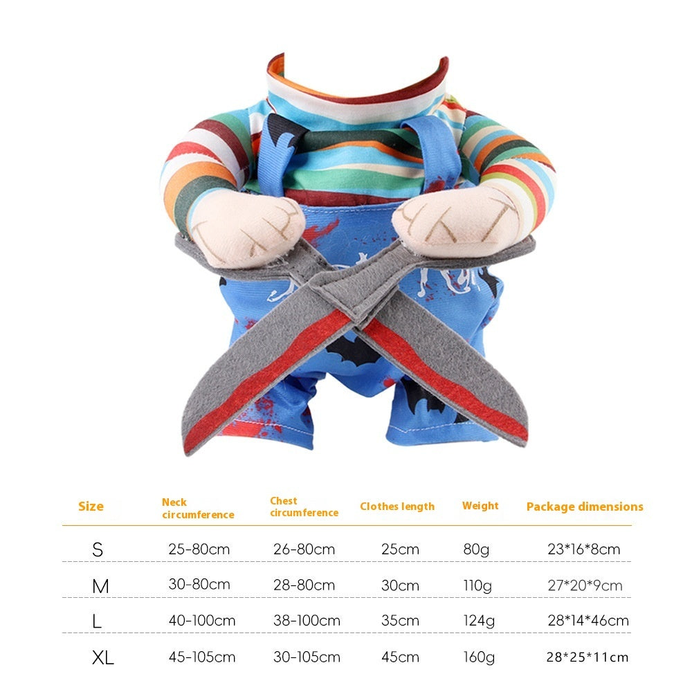 Costume di Halloween per animali domestici, gatto, vestito divertente con spalline regolabili, tuta a forma di forbice, cosplay, vestiti di Halloween e Natale per cani