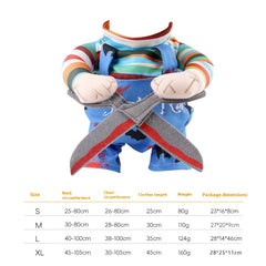 Costume di Halloween per animali domestici, gatto, vestito divertente con spalline regolabili, tuta a forma di forbice, cosplay, vestiti di Halloween e Natale per cani