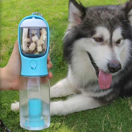 Borraccia portatile per gatti e cani, distributore di cibo, beverino e raccoglitore di deiezioni, 3 in 1, a prova di perdite, multifunzione, prodotti per animali domestici