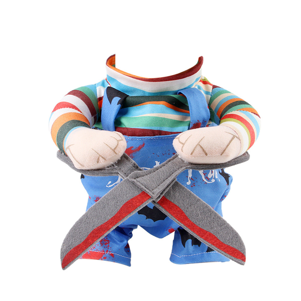 Costume di Halloween per animali domestici, gatto, vestito divertente con spalline regolabili, tuta a forma di forbice, cosplay, vestiti di Halloween e Natale per cani