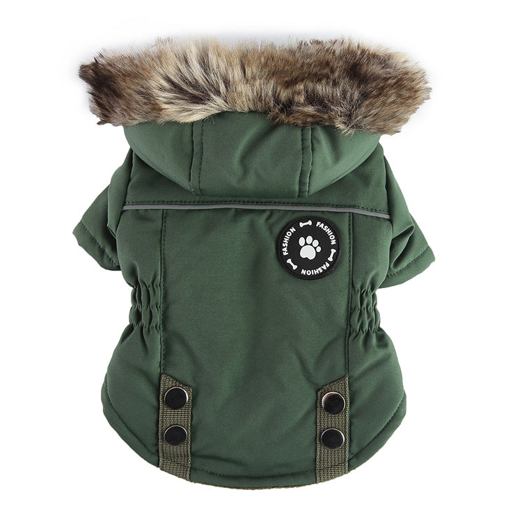 Vestito per cani in cotone invernale con cerniera, forniture per animali domestici