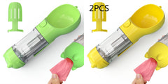 Borraccia Portatile 3 in 1 per Cani con Ciotola per Acqua, Dispenser di Sacchetti Igenici per Rifiuti e Borraccia per Animali Domestici, per Viaggi all'Aperto