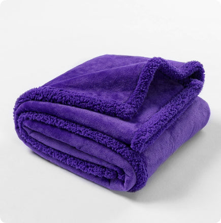 Coperta spessa per cuccia in pile di flanella di cotone e sherpa
