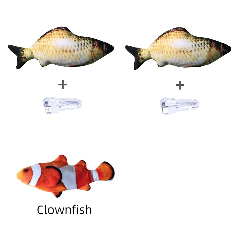 Versione senza erba gatta - Simulazione di pesce elettrico saltellante Giocattolo pesce elettrico