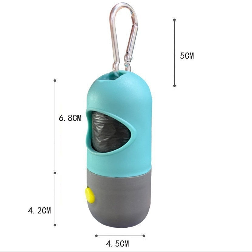 Dispenser per sacchetti igienici per animali domestici con luce LED per cani gatti, sacchetti per raccogliere le feci del cane, porta sacchetti igienici, accessori per la pulizia degli animali domestici