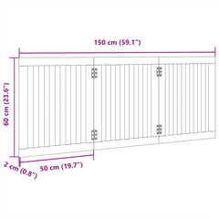 Dog Gate Foldable 3 Panels 150 cm Poplar Wood