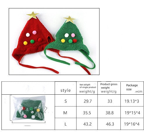 Cappello per animali domestici a forma di albero di Natale