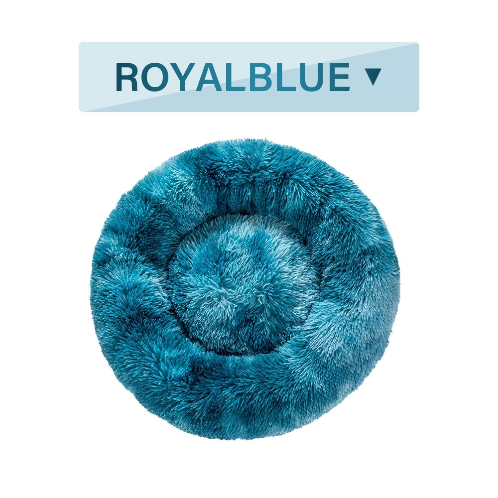 Cuccia per cani Fluffy Donut – Letto per animali domestici caldo, morbido, in peluche lungo – Cuccia per cani e gatti – Tappetino per divano lavabile – Cuccia calmante per cani di taglia piccola e grande