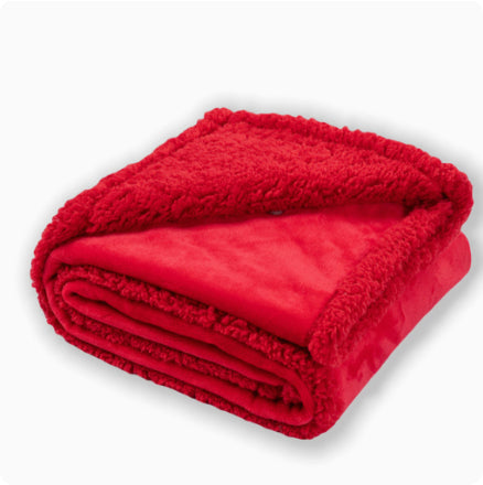 Coperta spessa per cuccia in pile di flanella di cotone e sherpa