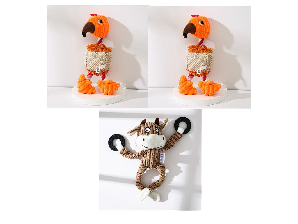 Gioco per Animali Domestici a Forma di Asino Giocattolo da Masticare in Corduroy per Cani Cuccioli con Squeak Morbido Osso di Peluche Gioco Molare per Cani Gioco per Addestramento Cani