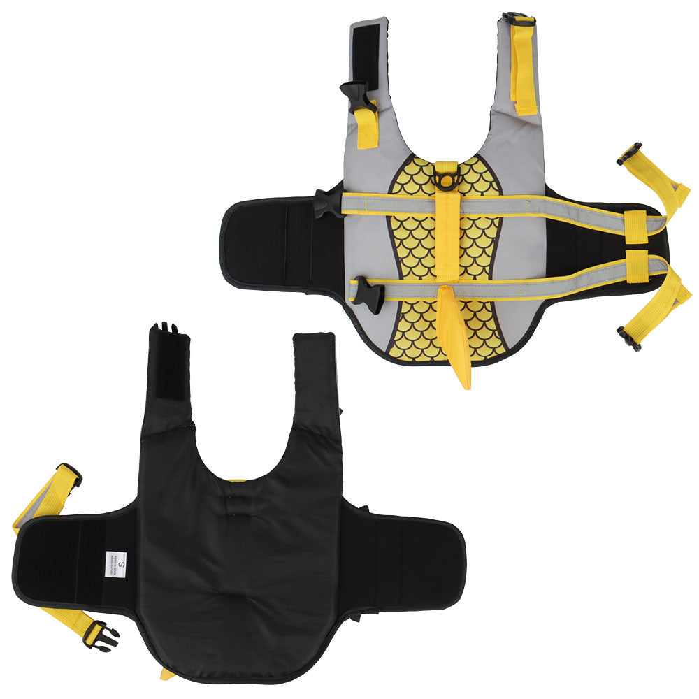 Giacca di salvataggio per cani da nuoto, gilet, vestiti, giubbotto di salvataggio, collare, pettorina, animali domestici, nuoto, costumi da bagno estivi, squame di squalo, prodotti per animali domestici