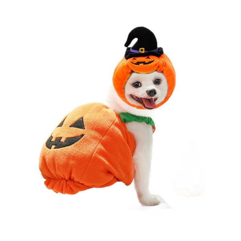 Gilet Zucca di Halloween per Cani Gatti Costume Festivo per Animali Domestici Imbracatura Divertente Abbigliamento di Ringraziamento Natale per Piccoli Animali