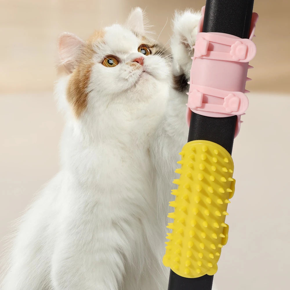 Animali domestici Gatto Pettine massaggiante per la rimozione dei peli Gatti che si strofinano Spazzola per toelettatura del gattino Spazzola angolare da parete autopulente per gatti Pettini tiragraffi Prodotti per animali domestici