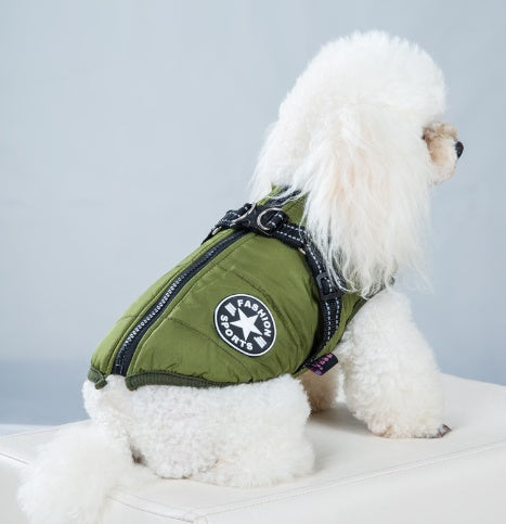 Vestiti imbottiti in cotone per cani, caldi, foderati in pile, spessi, riflettenti, con bretelle