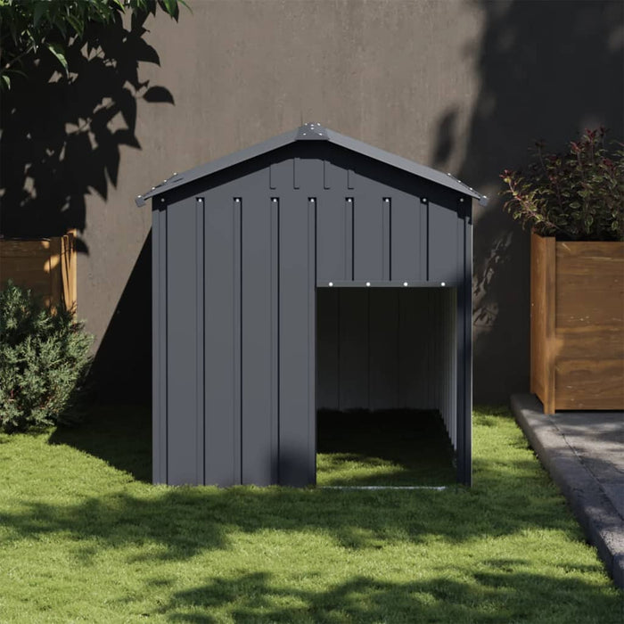 Doghouse with Roof Anthracite 117x153x123cm Galvanized Steel