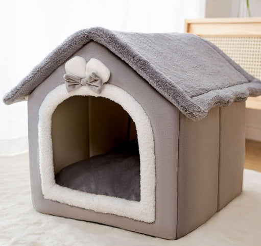 Cuccia Pieghevole per Cani Letto per Gatti Invernale Villa per Cani Cuccia Rimovibile Nido Caldo Grotta Chiusa Divano Forniture per Animali Domestici