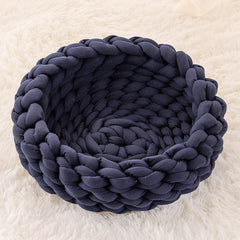 Cuccia per Gatti, Cuscino Morbido in Peluche Lungo, Tappeto Caldo per Animali Domestici, Carino Cuccia per Gatti, Letto Cesto Rotondo Soffice, Tocco Confortevole, Prodotti per Animali Domestici