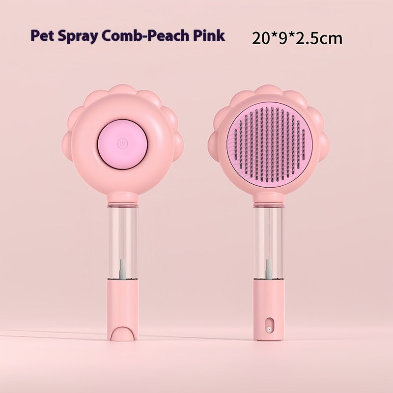 Spazzola per cani autopulente 2 in 1 con spray, pettini per la rimozione dei peli per animali domestici, spazzola per peli fluttuanti, prodotti per la toelettatura degli animali domestici