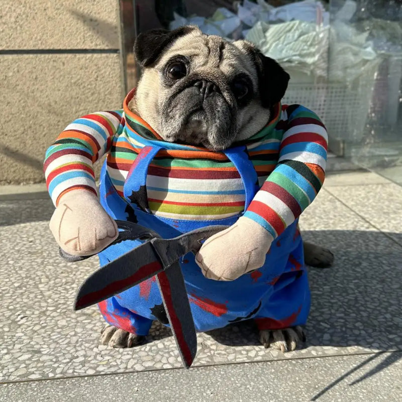 Costume di Halloween per animali domestici, gatto, vestito divertente con spalline regolabili, tuta a forma di forbice, cosplay, vestiti di Halloween e Natale per cani